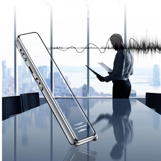 Smartphone with a reflective surface on a table in an office setting