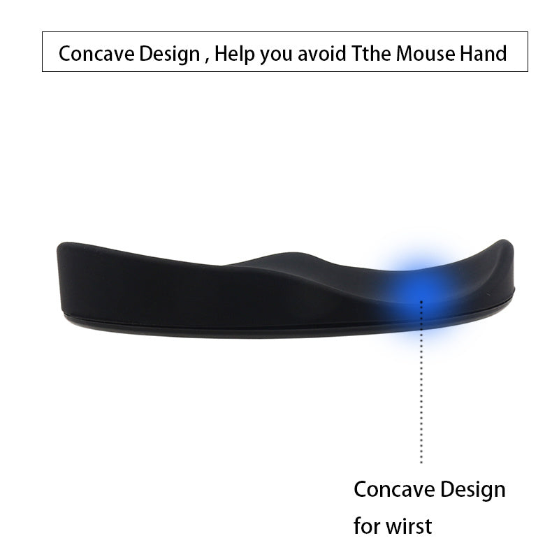 Black wrist support with concave design on a white background