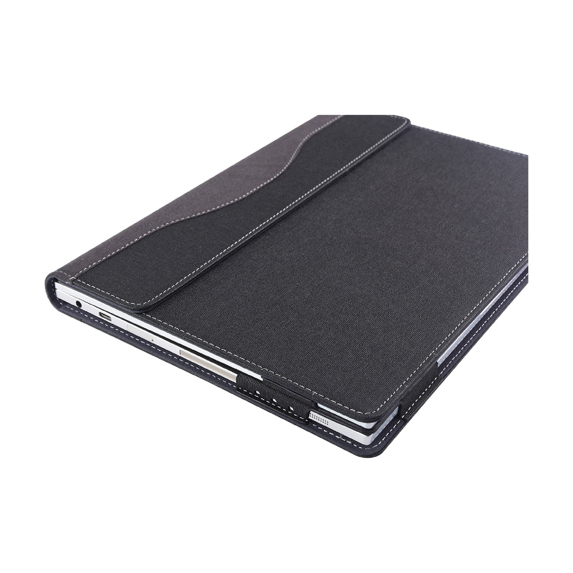 Black tablet case on a white background