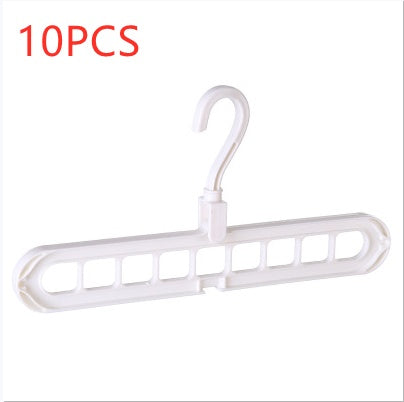 White plastic hanger with multiple hooks on a white background, labeled '10PCS'.