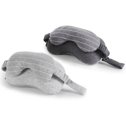 Two gray sleep masks on a white background