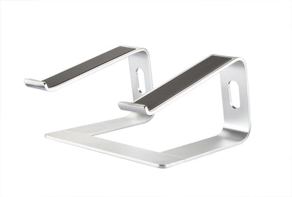 Metal bracket on a white background. Silver metal bracket with features highlighted on a white background.