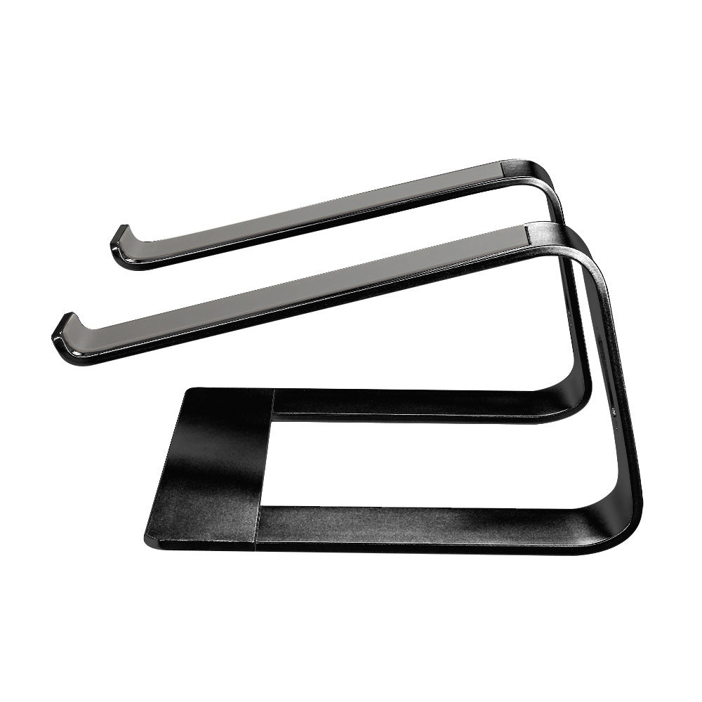 Black metal bookends on a white background. Silver metal bracket with features highlighted on a white background.