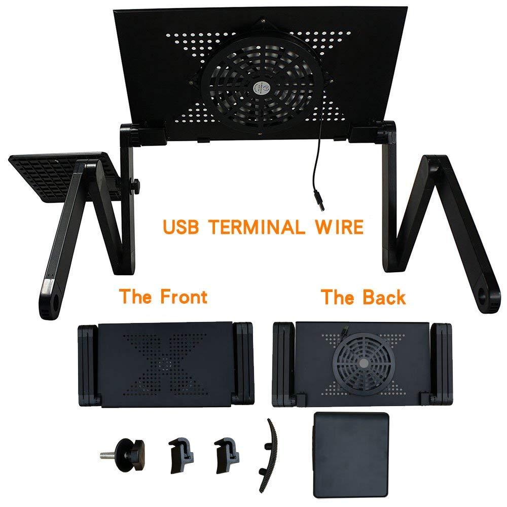 Black laptop cooling stand with USB terminal wire on a white background