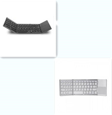Collage of two keyboard designs on a white background
