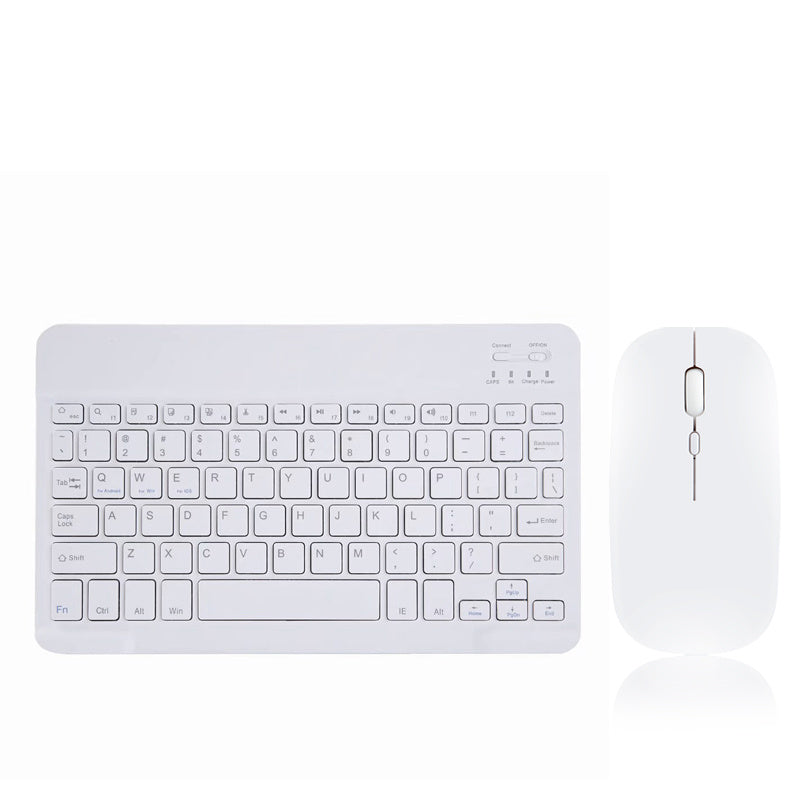 White keyboard and mouse set on a white background
