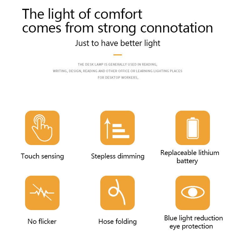 Touch LED Charging Small Desk Lamp - Yawmii