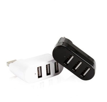 White and black USB charging devices on a white background