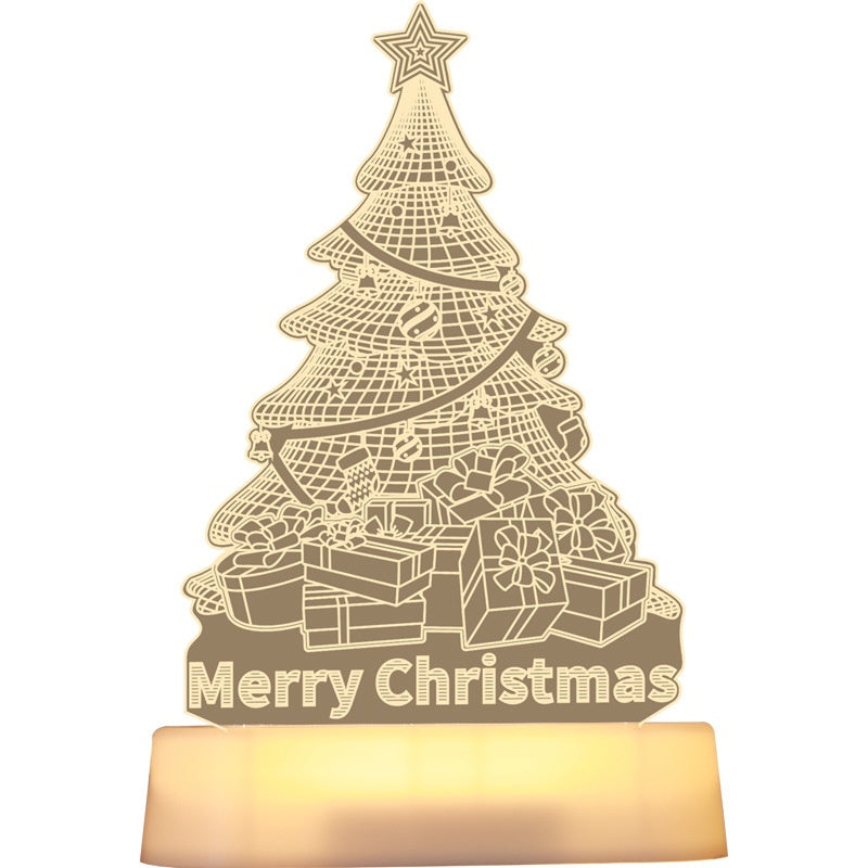 Decorative Christmas tree light with 'Merry Christmas' text on a white background