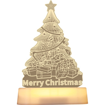 Decorative Christmas tree light with 'Merry Christmas' text on a white background