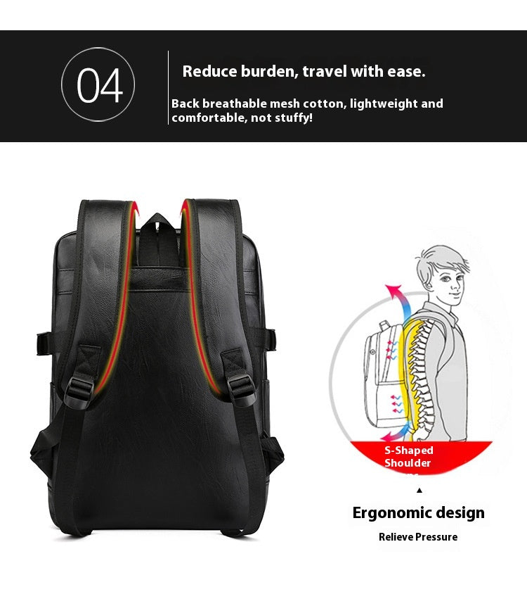 Black backpack with ergonomic design illustration on a white background