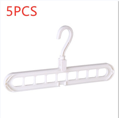 White plastic hanger with a hook on a white background, labeled '5PCS'.