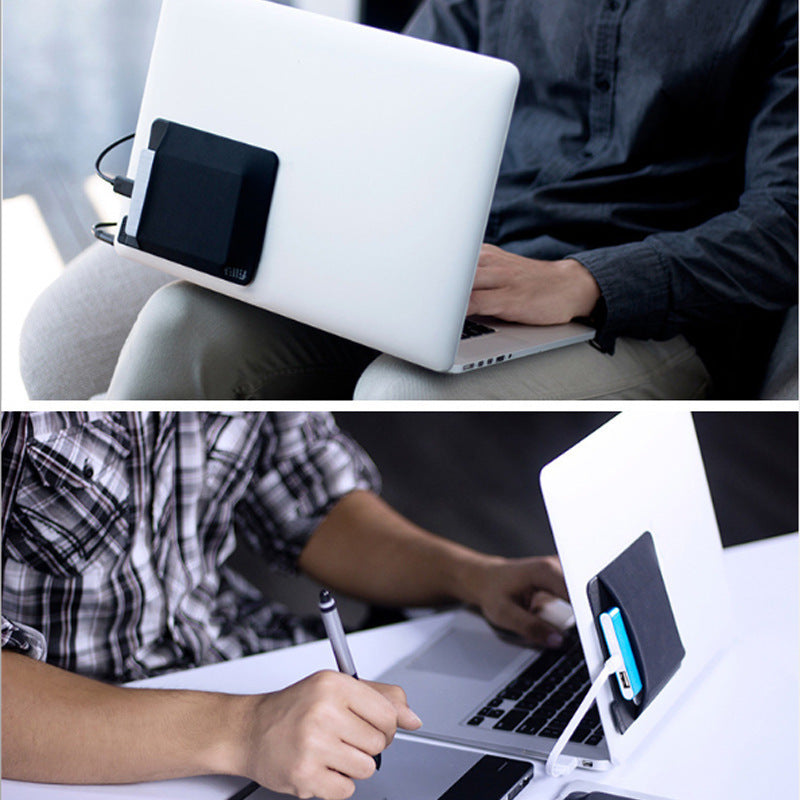Collage of a person using a laptop with a tablet attached, and another person using a laptop with a stylus.