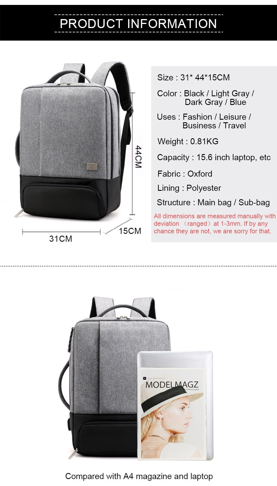 15.6 inch laptop bag - Yawmii