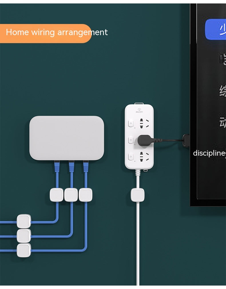 Home wiring arrangement with electrical outlets and cables on a dark green background