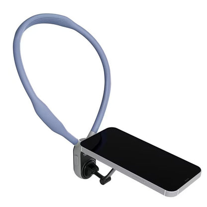Phone with a security cable lock on a white background