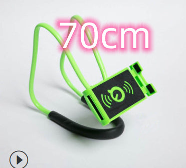 Green and black device with a strap, labeled '70cm', on a white background