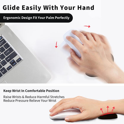 Ergonomic mouse being used with a laptop, highlighting comfort and design.