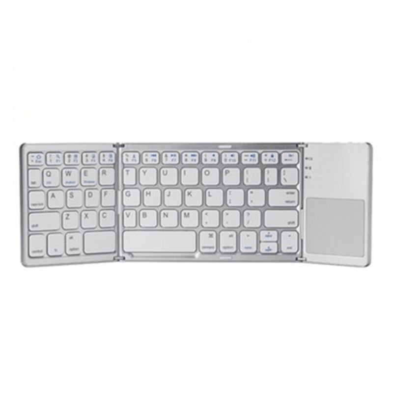 Foldable keyboard with touchpad on a white background