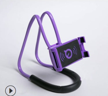 Purple bike lock with a smartphone holder on a white background