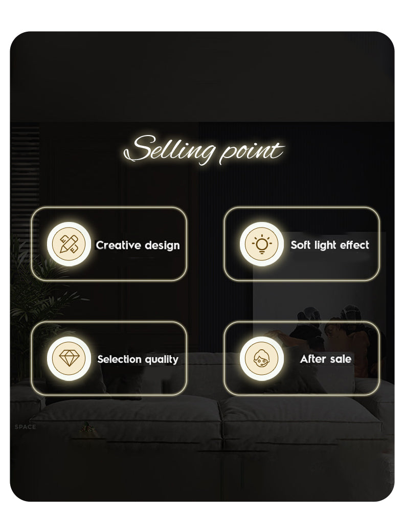 Product packaging with selling point features on a black background