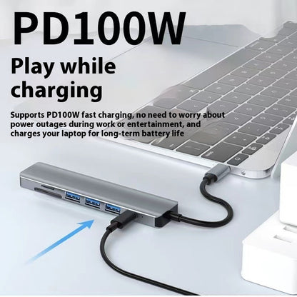 Type-c 7-in-1 Expansion Dock HDMI Projection Screen Usb Hub30 Multi-function Cable Seperater - Yawmii