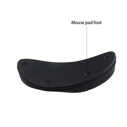 Black mouse pad foot on a white background