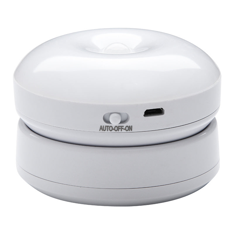 White electronic device with auto-off/on feature on a white background