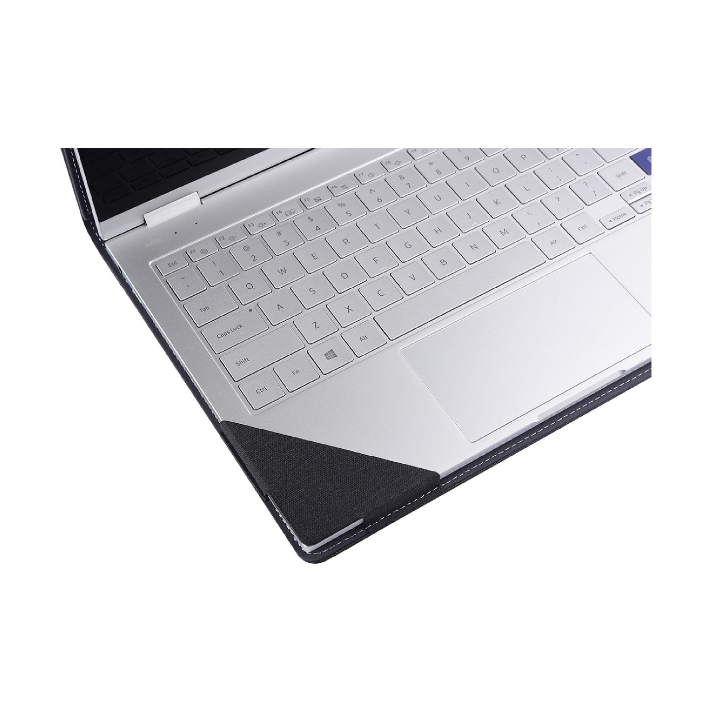 Laptop with a keyboard cover on a white background