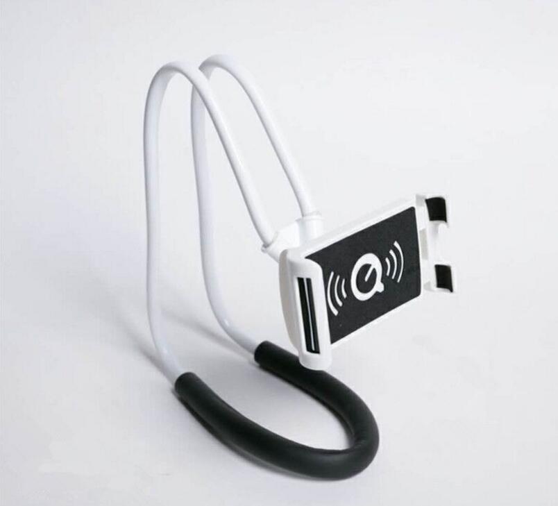 White and black security cable with a lock mechanism on a light gray background