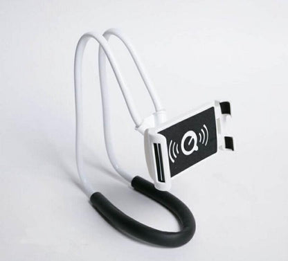 White and black security cable with a lock mechanism on a light gray background