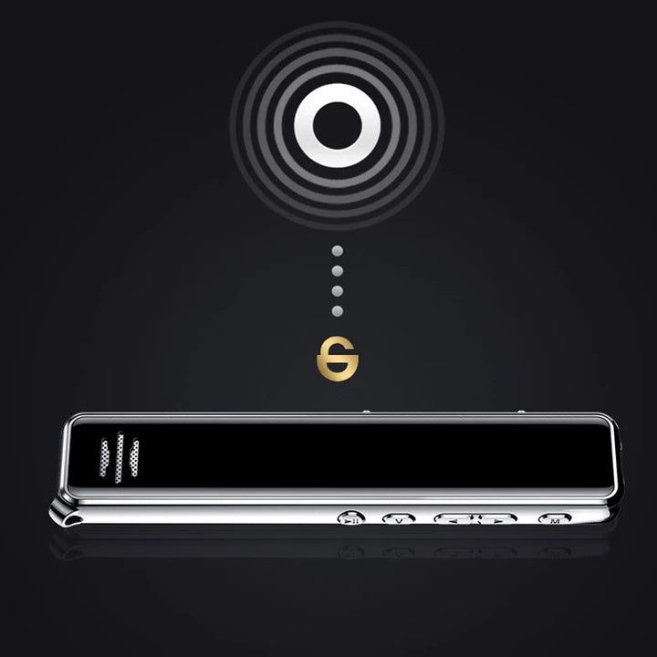 Electronic device with a logo on a black background