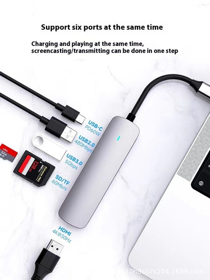 Type-c 7-in-1 Expansion Dock HDMI Projection Screen Usb Hub30 Multi-function Cable Seperater - Yawmii