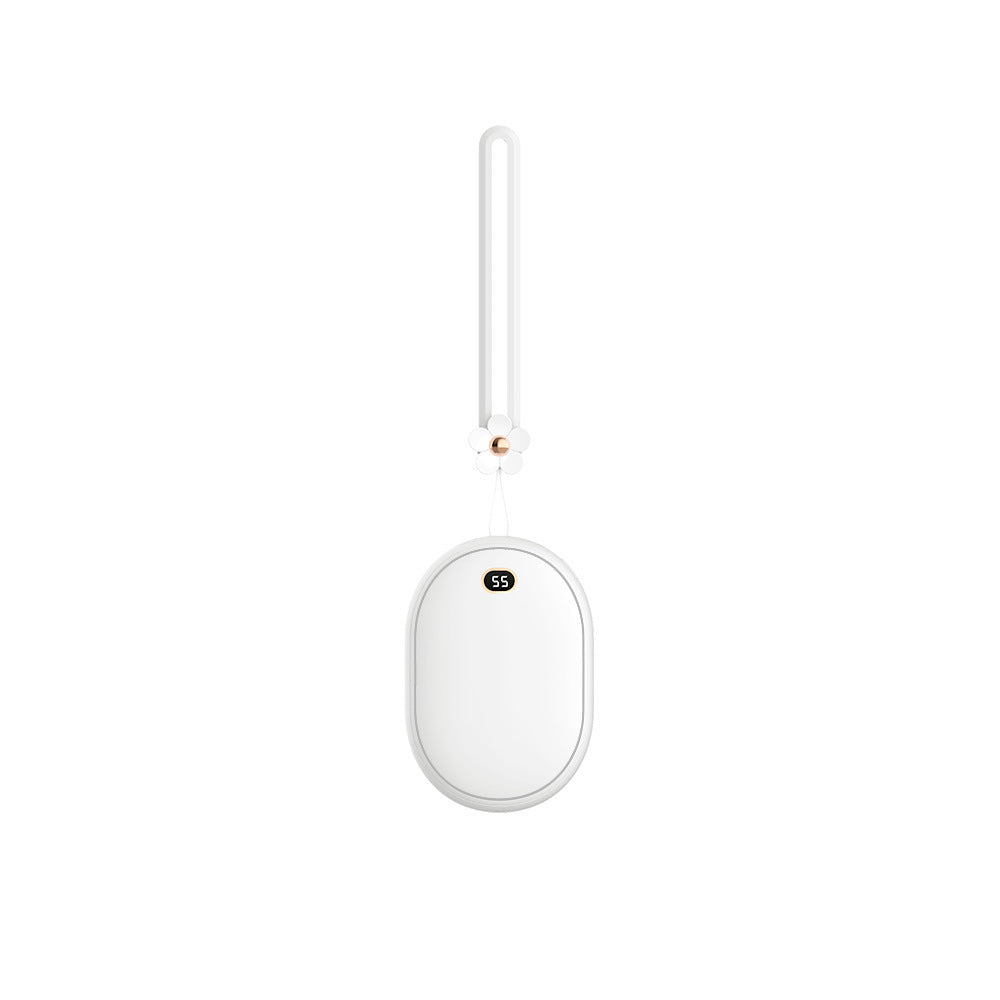 White electronic device with a small screen on a white background