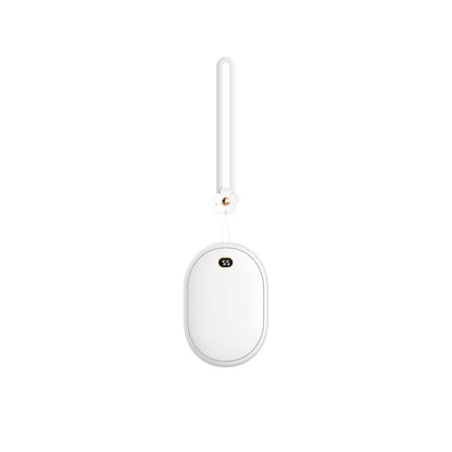 White electronic device with a small screen on a white background
