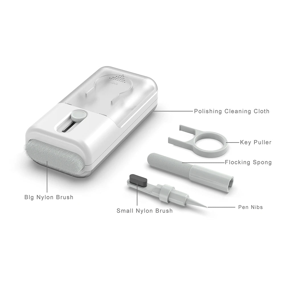 Set of dental tools with labeled components on a white background