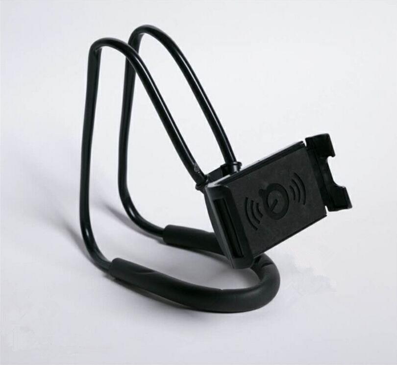 Black bike lock with a device attached on a white background