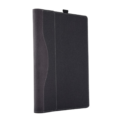 Black leather notebook cover on a white background