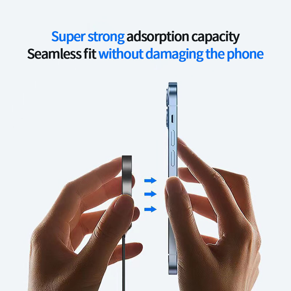 Phone screen protector being applied to a smartphone with text highlighting its features.