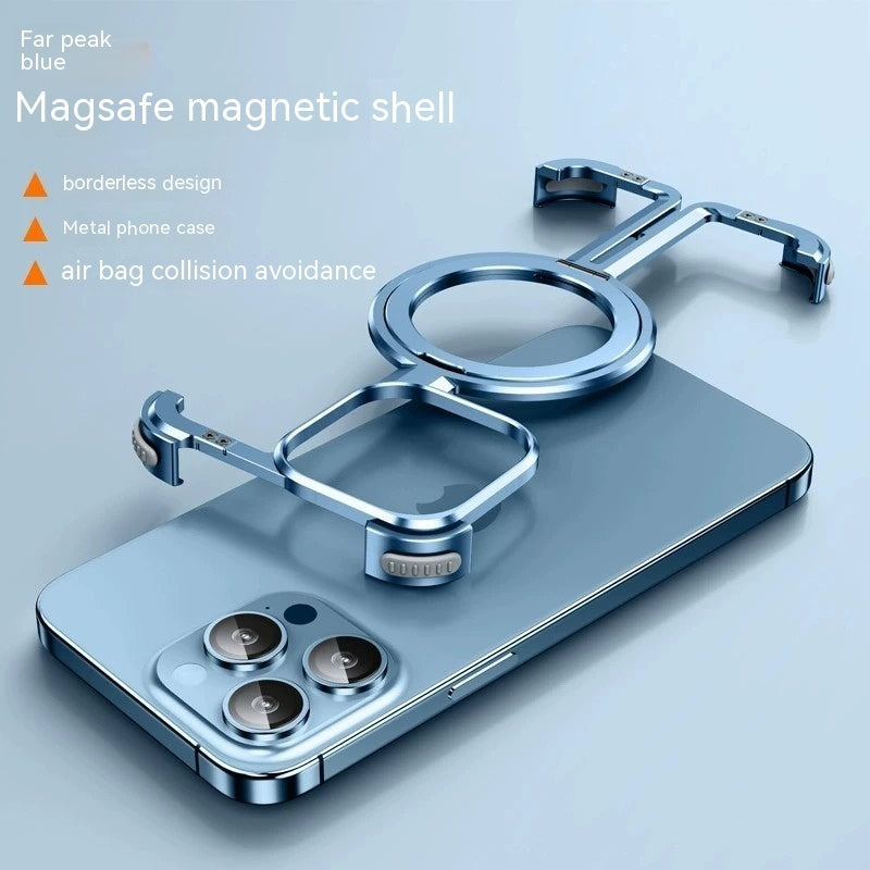 Phone case with Magsafe magnetic shell on a light blue background