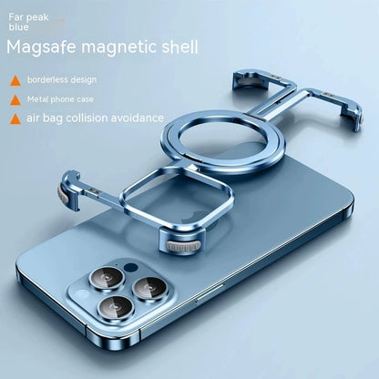 Phone case with Magsafe magnetic shell on a light blue background
