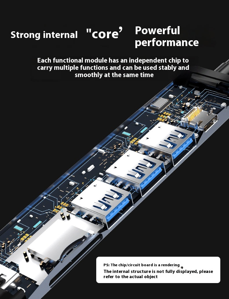 Type-c 7-in-1 Expansion Dock HDMI Projection Screen Usb Hub30 Multi-function Cable Seperater - Yawmii