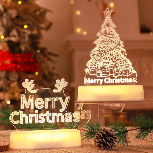 Decorative Christmas lights with 'Merry Christmas' text and a tree design, set against a festive background.