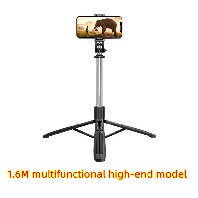 Multifunctional high-end selfie stick with smartphone holder on a white background