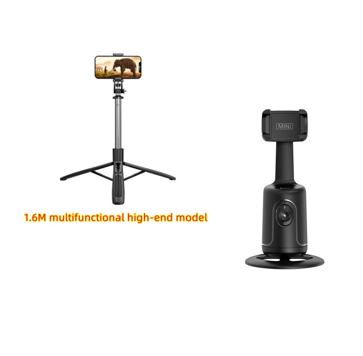 Multifunctional high-end camera and tripod stand on a white background
