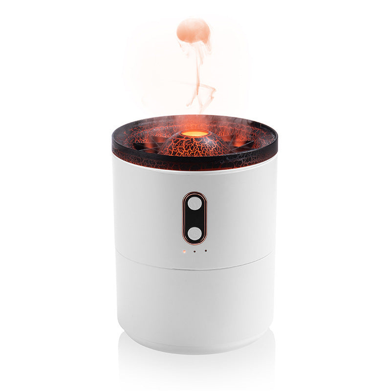White container with a cracked black top on a white background
