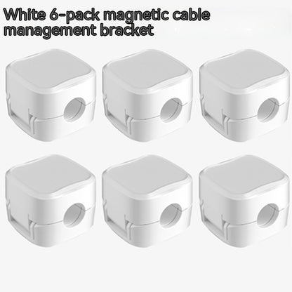 White 6-pack magnetic cable management bracket on a white background