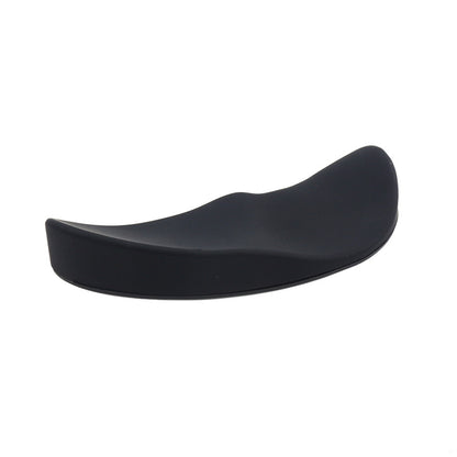 Black shoe insert on a white background