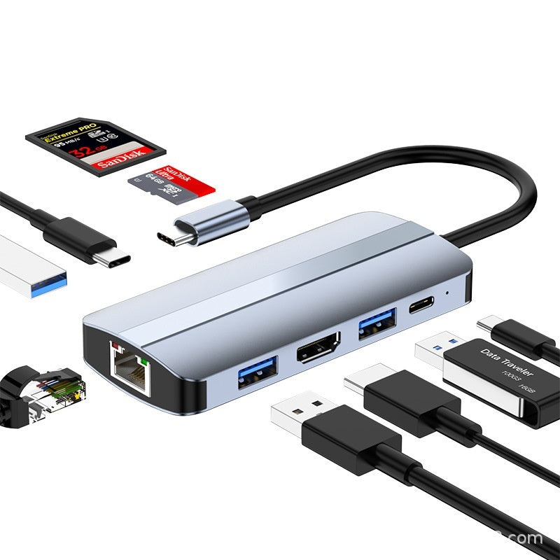 Type-c 7-in-1 Expansion Dock HDMI Projection Screen Usb Hub30 Multi-function Cable Seperater - Yawmii
