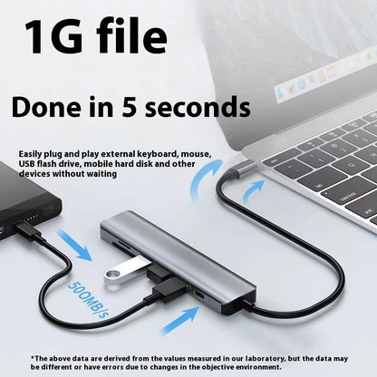 Type-c 7-in-1 Expansion Dock HDMI Projection Screen Usb Hub30 Multi-function Cable Seperater - Yawmii